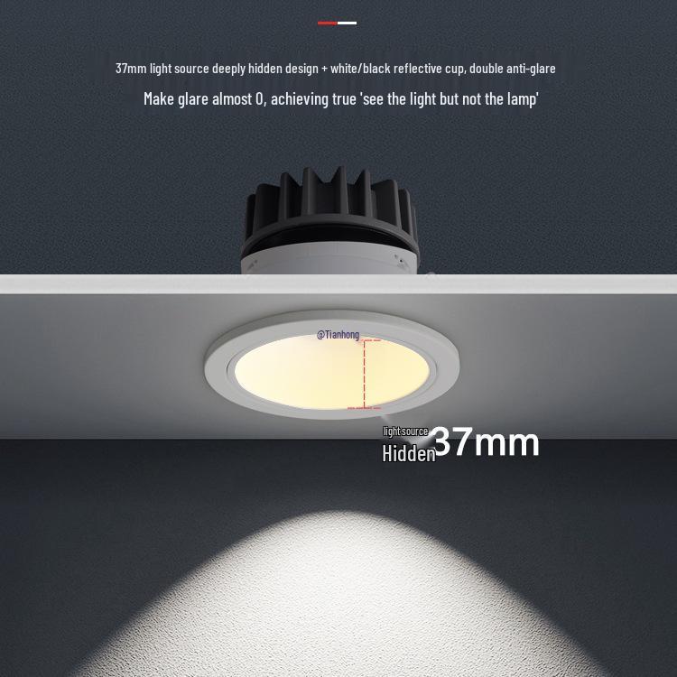 Small Hill Anti-Glare Recessed Ceiling Light - Full Spectrum