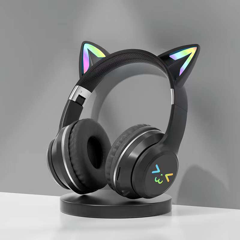 Gradient Cat Ear LED Bluetooth Headset BT035C - Gaming Style