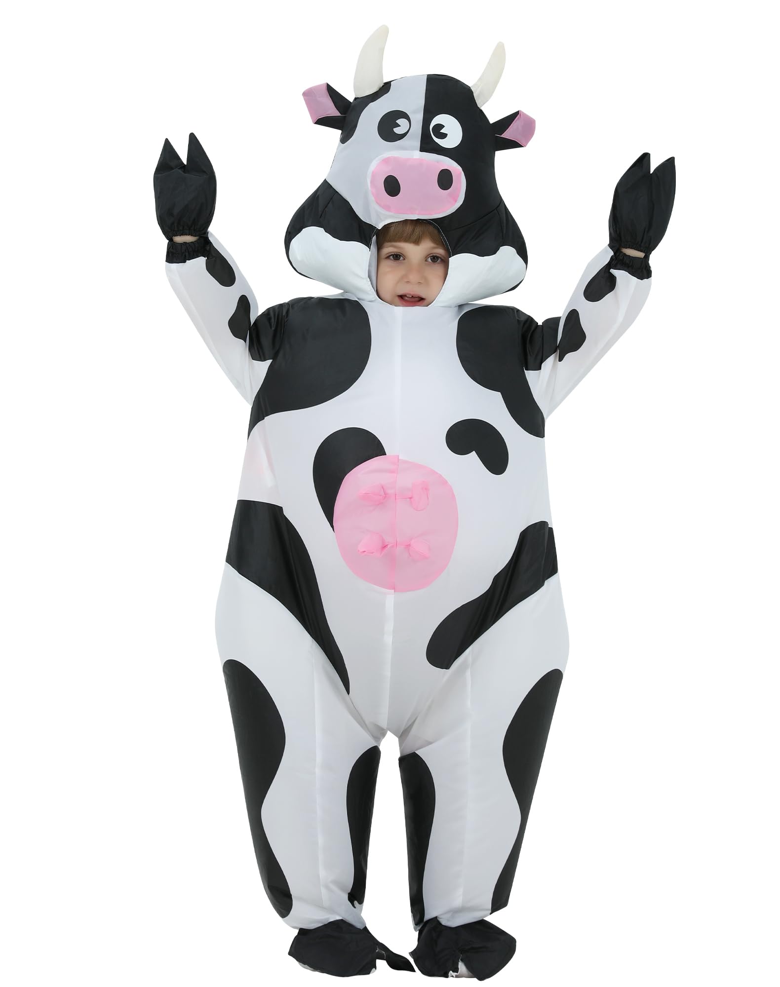 [JOYBRO] Inflatable Cow Costume for Small Kids - Funny Cow Suit - Inflatable Animal Costume for Halloween, Carnival, Theme Party, Birthday Party -