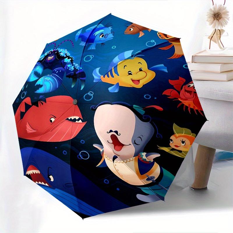 

The Little Mermaid Animals Automatic 3-Fold Umbrella Design, Cute Cartoon Pattern, Portable Outdoor Umbrella, Perfect, Holiday Gift for Disn