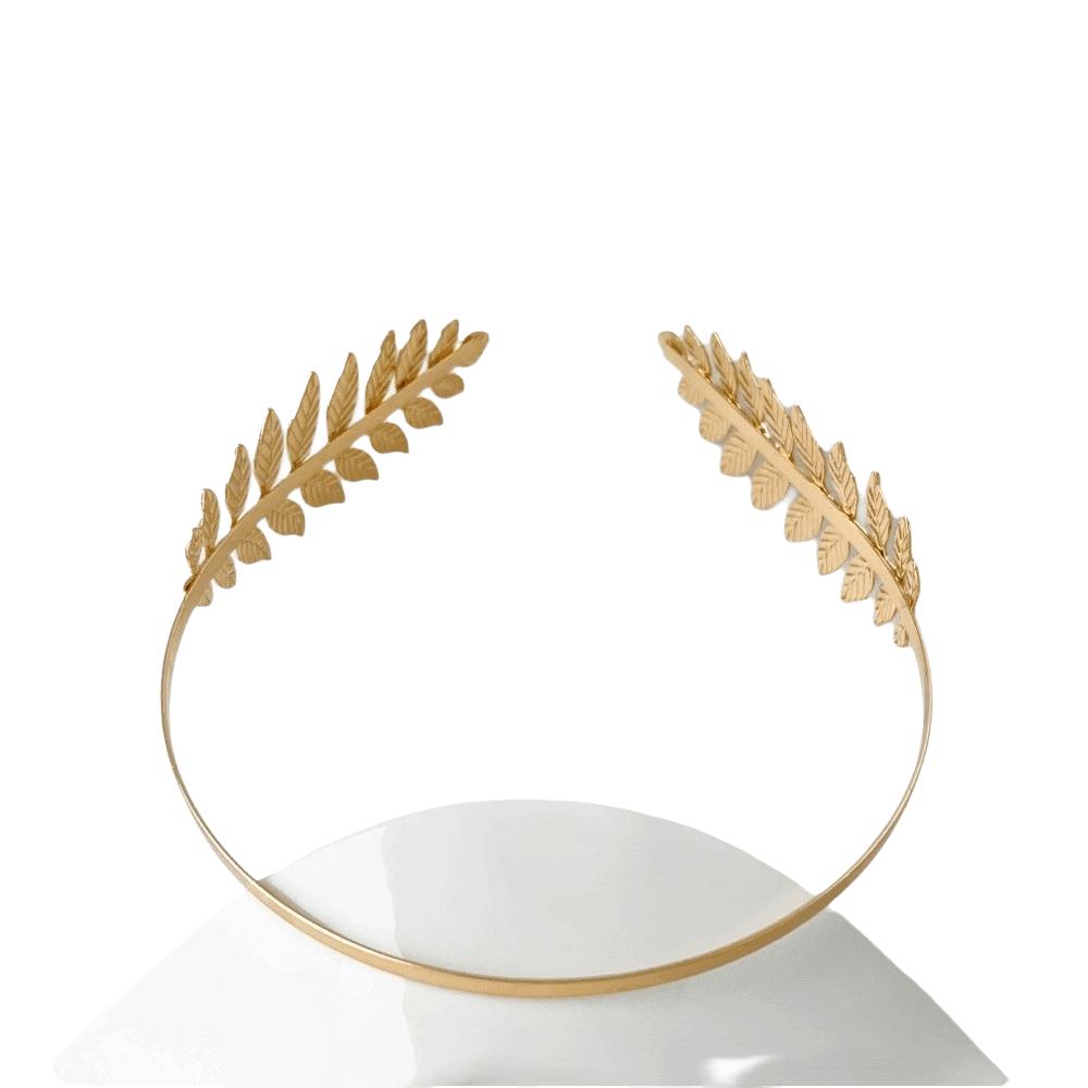 Elegant Women Tiara Golden Leaf Headdress Baroque Bridal Wedding Hair Jewelry Bridal