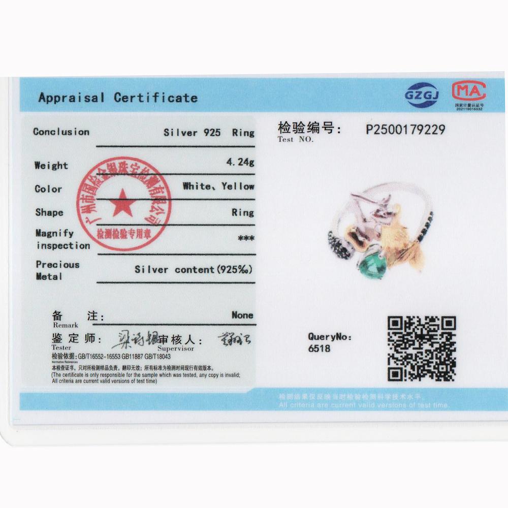 Elegant Mermaid Design Created Pear 5*7mm Emerald Nano Ring 925 Sterling Silver Jewelry for Women's Proposal and Banquet Gifts