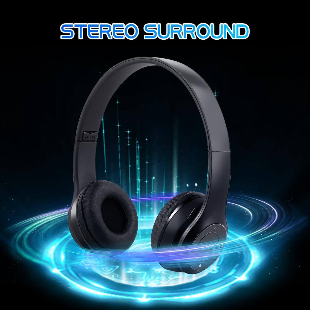 Bluetooth 5.0 Headsets Trådløse Spillhodetelefoner Dobbelmodus Trådløse Øretelefoner Støyreduksjon Musikkhodetelefoner Støtter SD-kort med Mikrofon