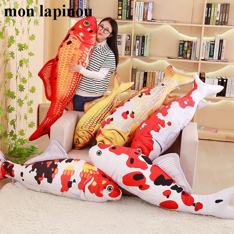 Jouets Peluches Koi Poisson en Peluche Doux Poupée Poisson Douce Oreiller Koi Doux Coussin Poisson Rouge Jouets pour Chat