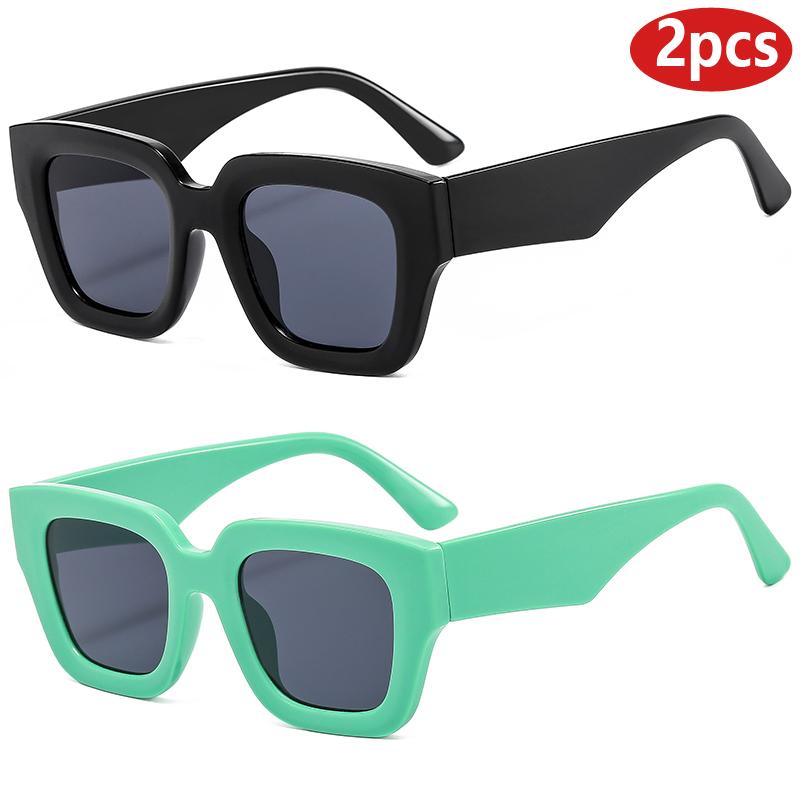 1/2pcs Square Sunglasses Women Fashion Large Frame Rectangle Sun Glasses Outdoor Sports Eyewear Shade UV Protection