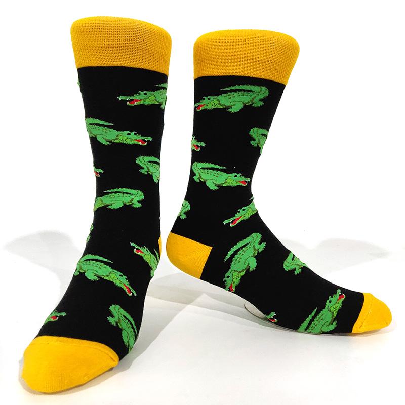 Novelty Happy Funny Men Graphic Socks Cotton Poker Corgi Frog Crazy Burger Piranh Wolf Avocado Eagle Sock