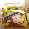 Animated Cartoon Monkey Bedding Set,Children's Bedding Sets with Pillowcases for Boys and Girls,Duvet Cover Set for All Season