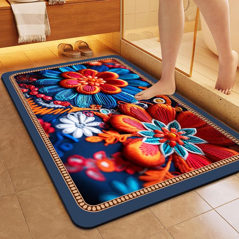 Entrance Mat Bathroom Entrance Door Mat Non Slip Absorbent Wear-resistant Floor Mat Kitchen Mat