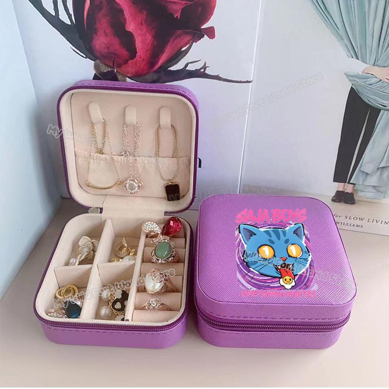 Wysokiej Jakości KPop Łowcy Demonów Pudełko na Biżuterię Organizer na Kolczyki, Naszyjniki, Pierścionki dla Kobiet Mini Organizer na Biżuterię Podróżny Pudełka Ekspozycyjne
