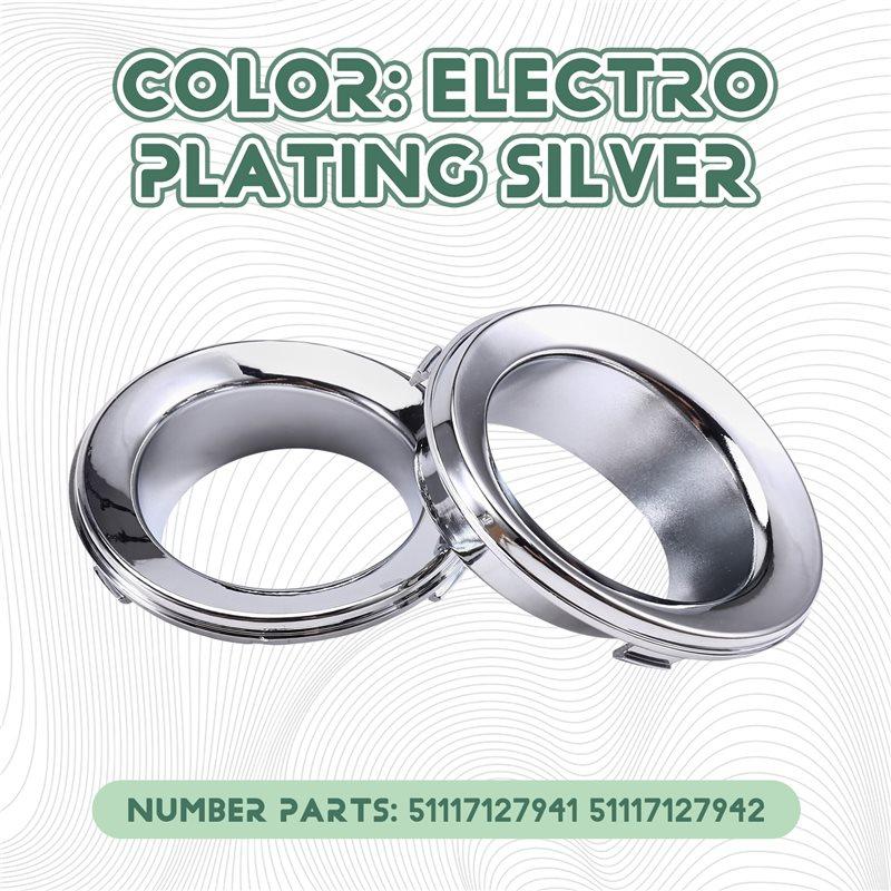51117127941 51117127942 Car Front Fog Lights Frame Fog Lights Trim Ring For Mini R50 R52 R53 2002-2006 Silver