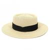 Top Hat Female Travel Outdoor Photo Flat Top Sun Hat Fashionable Streamer Simple Beach Hat