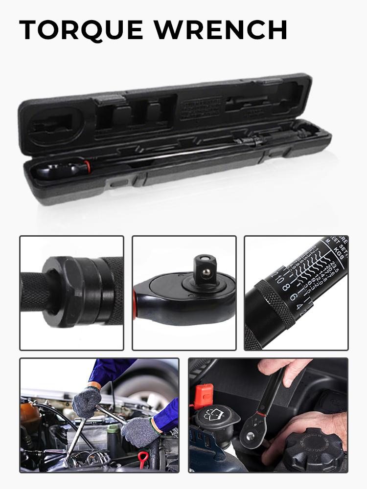 3-230 N.m Torque Wrench 1/4 1/2 3/8 Inch Square Drive Torque Wrench Adjustable Ratchet Head Professional Bicycle Automotive Tool