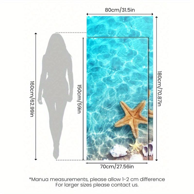1pc Ultra Fine Fiber Beach Towel Starfish Beach Summer Holiday Quick-Drying Bath Towel Ren, Travel, Summer, Sports, Swimming, Swimming Pool