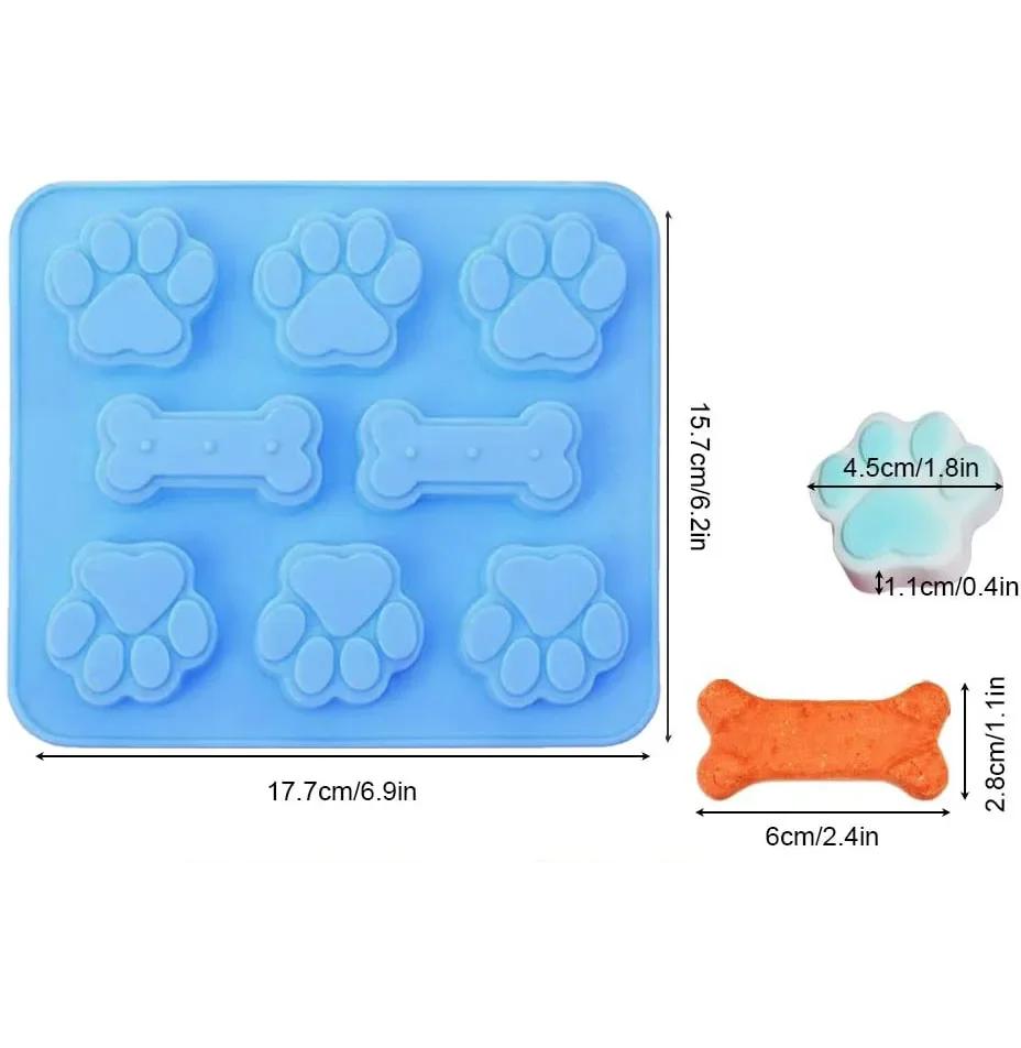 

Pet Treat Molds Soap Puppy Dog Paw And Bone Silicone Molds Suitable For Candy Jelly Ice Cube Biscuits Pet Cake Decorating Baking Moulds Decor