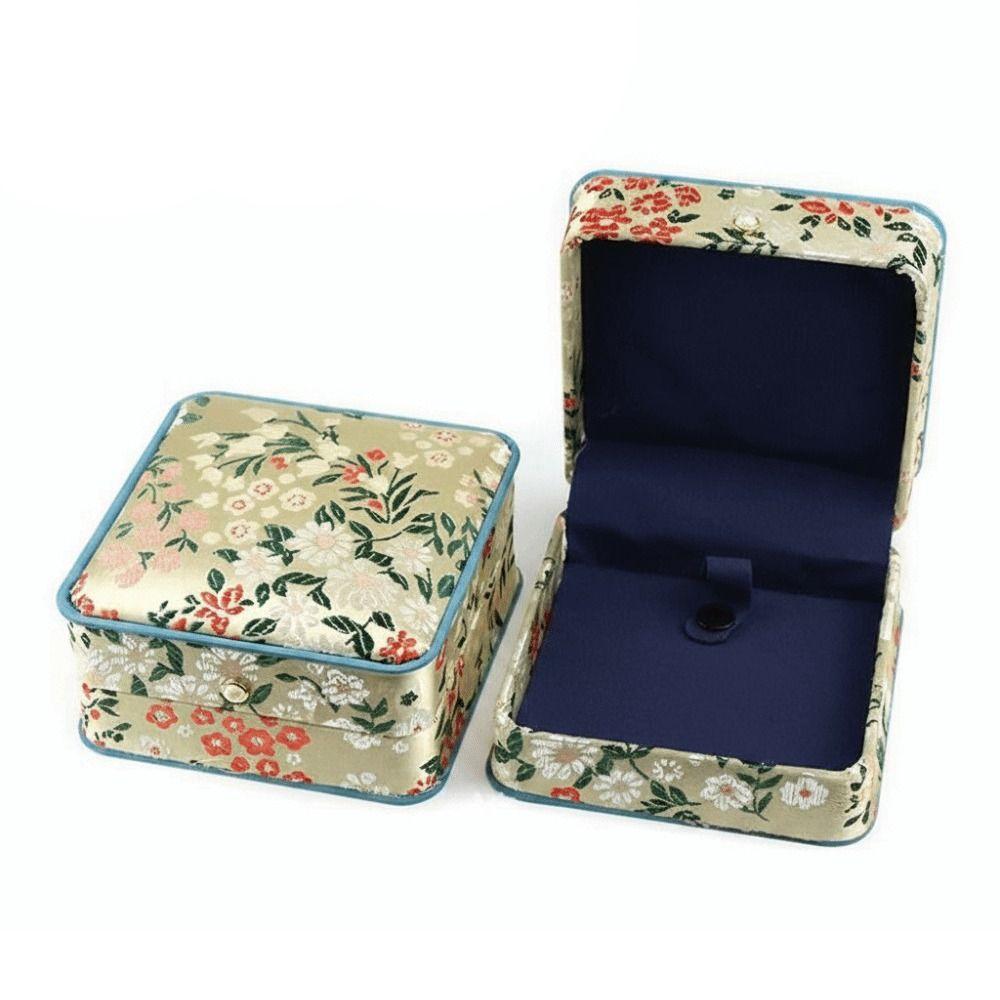 Brocade Fabric Brocade Jewelry Box Exquisite Embroidery Portable Jewelry Holder For Women