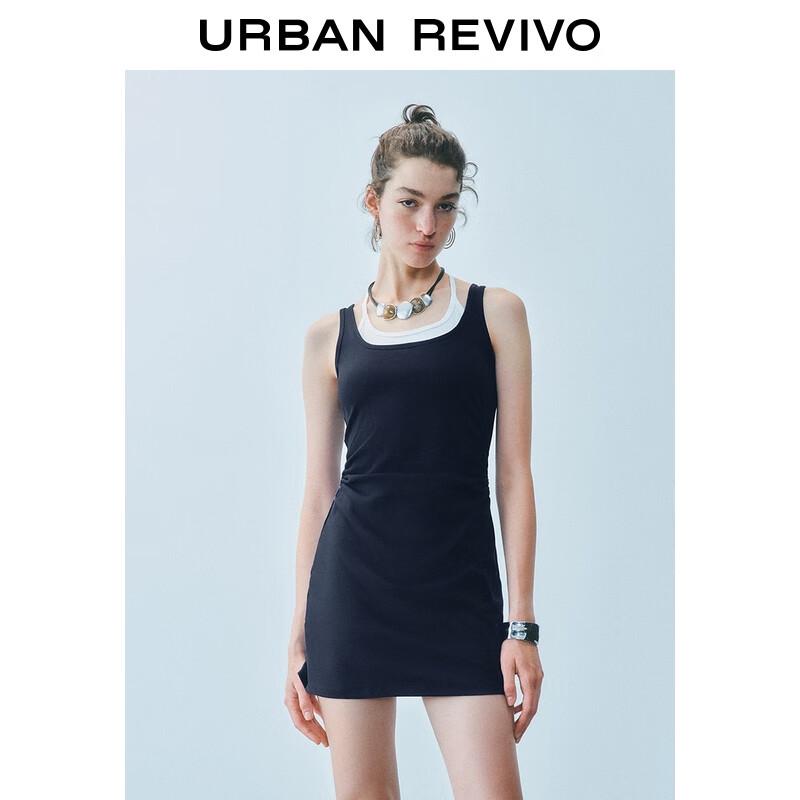 UR 2025 Podzimní Patchworkové Minišaty s Vázáním za Krk