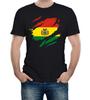 Torn Bolivia Flag Mens T-Shirt Mens Womens Tees Top Bolivian National Support Olympics World Cup