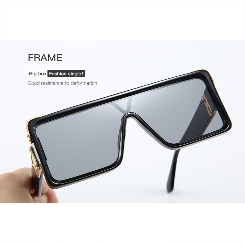 Fashion Oversized Square Sunglasses Men Lens Outdoor Tourism Sunscreen Sunshade Glasses Goggles non-polarized
