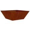 Garden Planter Set 5 Pcs Rusty Finish 40 X 40 X 15 Cm Weatherproof Steel