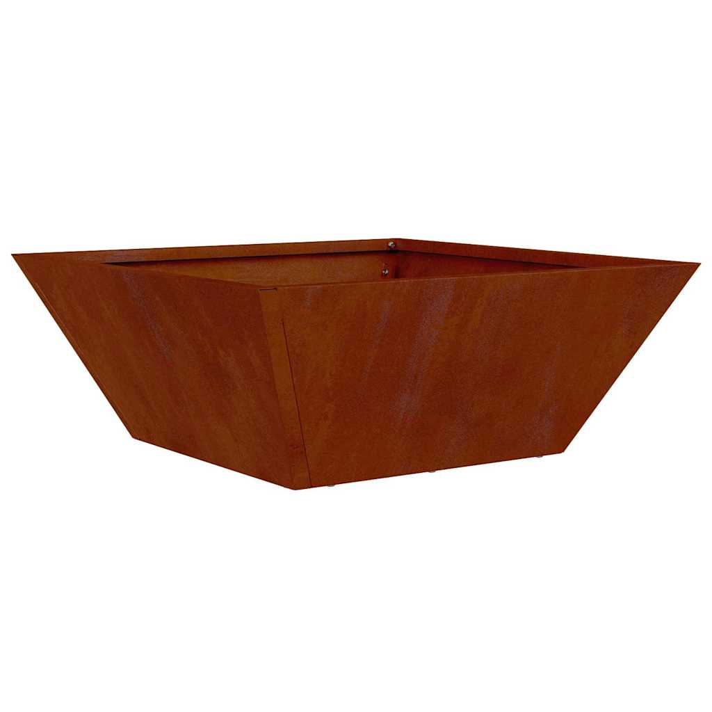 Garden Planter Set 5 Pcs Rusty Finish 40 X 40 X 15 Cm Weatherproof Steel