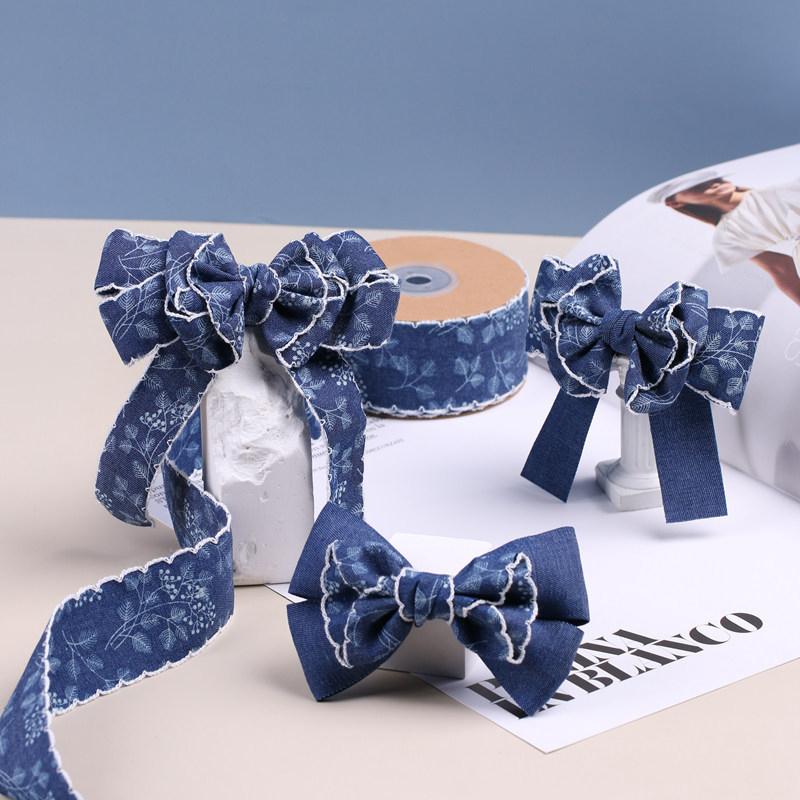 2m Denim Bordas Limpas DIY Fita Fácil de Cortar Tecido Vintage Acessórios Resistentes Flexível com Gancho Durável