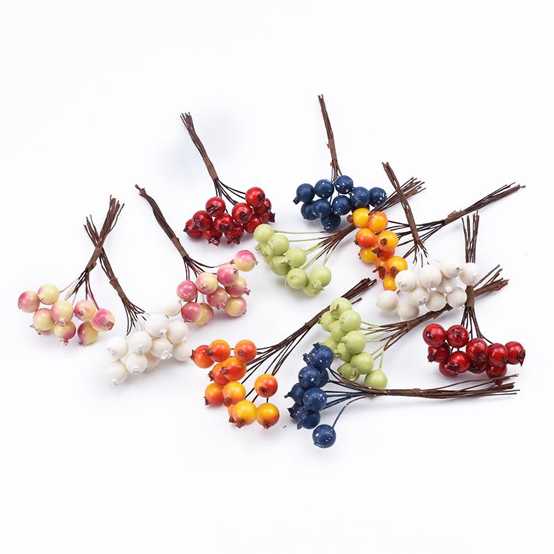 10/20pcs PE Cherry Fruit Artificial Plants Home Outdoor Garden Courtyard vase table Scrapbooking DIY Gift Box Wreath Decorative