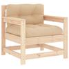 Garden Chairs with Cushions 2 Pcs Solid Pine Wood
