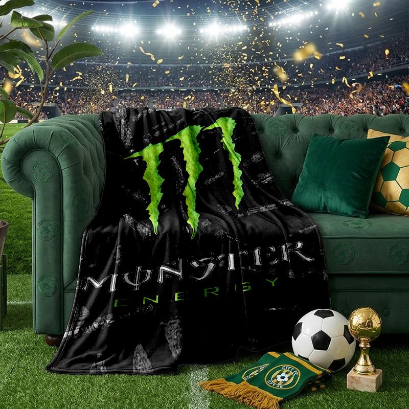 Coperta Throw Monster Drink Coperte in Flanella Peluche per Divano Letto Regali per Uomini Donne Coperta da Viaggio Picnic Regali per Fan di Natale