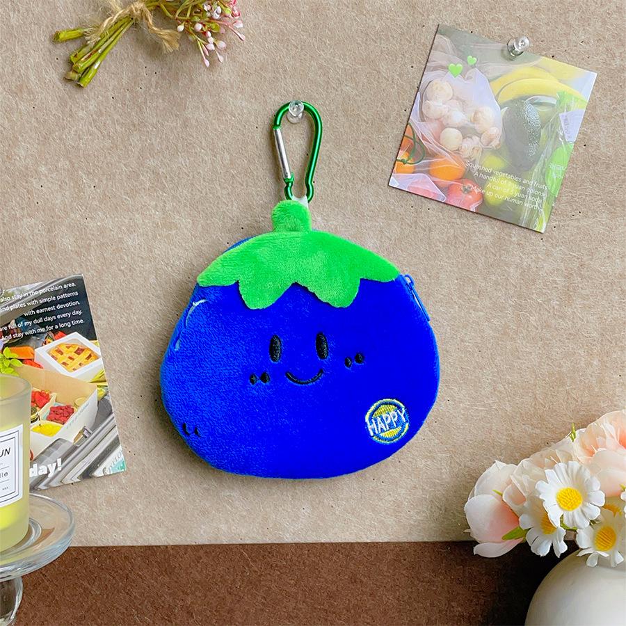 Korean Style Plush Coin Purse & Keychain - Breakfast Food Design, Large Capacity Pencil Case, Portable Storage Bag