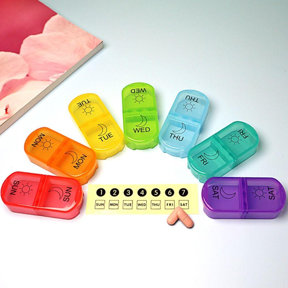 Waterproof Weekly Pill Case Moisture-proof Portable Pill Dispenser for Travel Household
