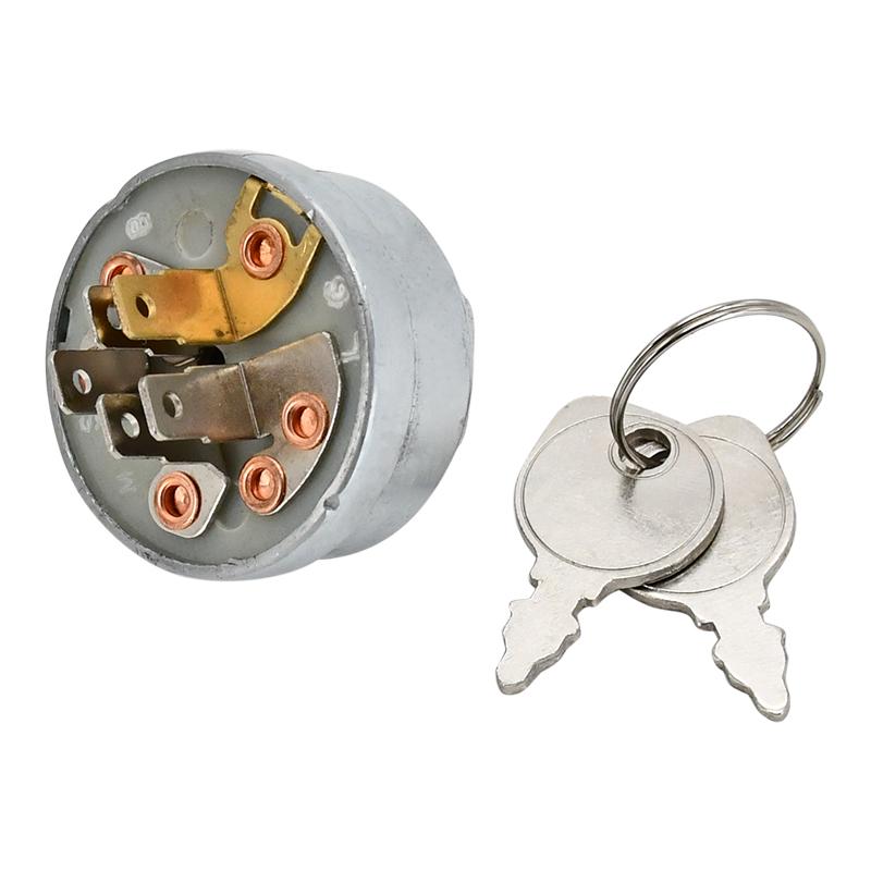 Ignition Starter Switch with 2 Keys 128010 493625 Compatible with Kubota T1460 T1570 T1670 T1760S T1870S STX38 STX46