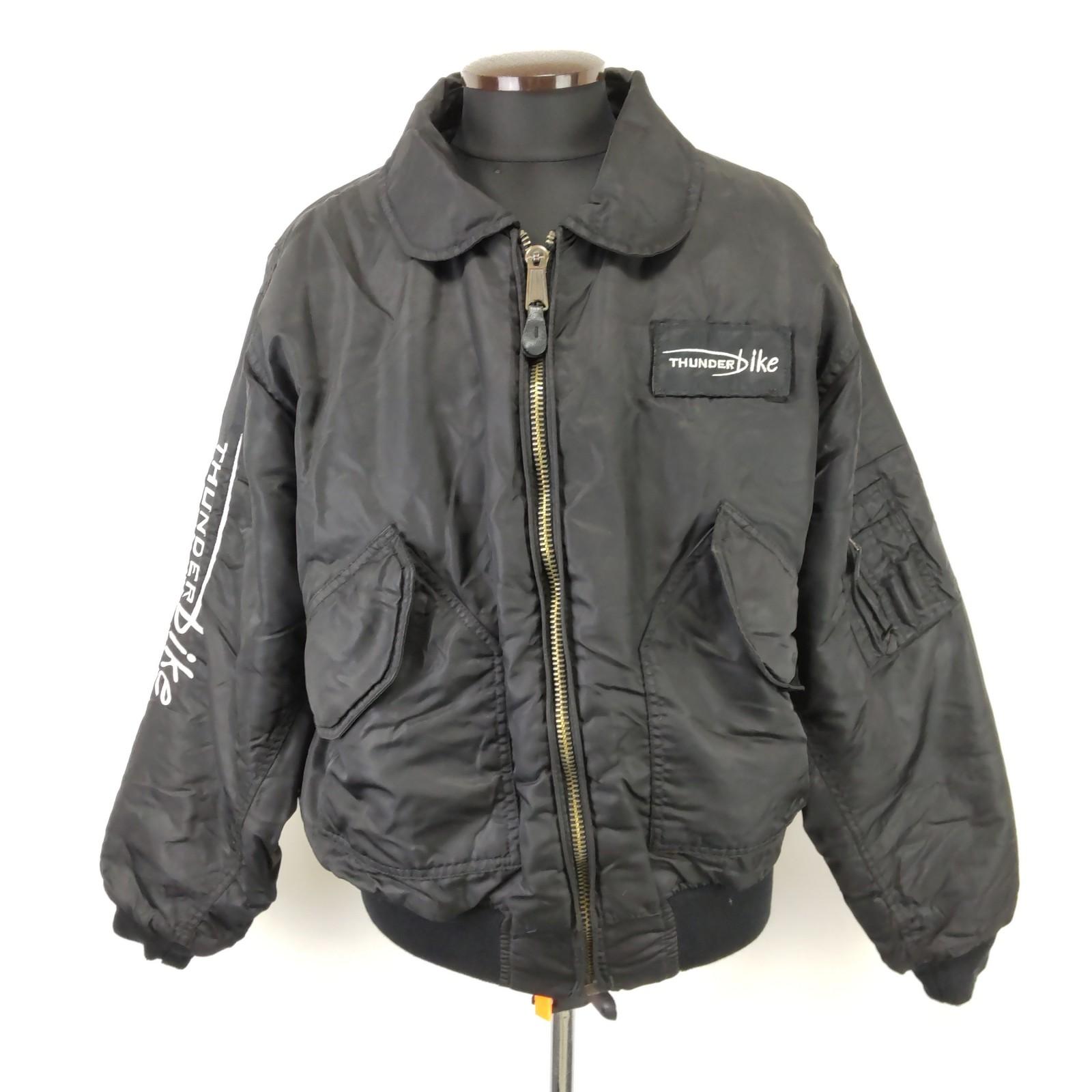 

THUNDERBIKE Нейлоновая куртка райдера Мужская M-L Черная Мотоциклетная MA-1 Верхняя одежда(ИСПОЛЬЗОВАЛ)