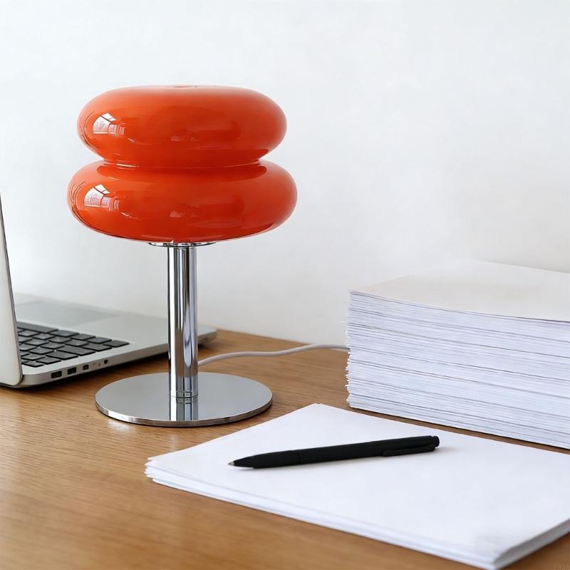 USB Powered Adjustable Brightness Glass Mushroom Night Light Nordic Style Desk Lamps for Living Room Bedroom Decor