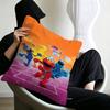 S-Sesame Street TV Cute Cartoon Pillow Covers Cartoon Sofa Decorative Home Double-sided Printing Short Plush Cute Cushion Cover