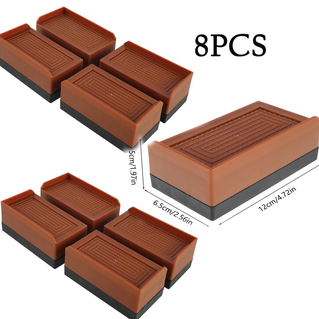 4 Stück Betterhöhungen Schwerlast Verstellbare Möbelerhöhung Stapelbare Schreibtischerhöhungen Beinverlängerungen mit Rutschfesten Pads für Tisch Couch Sofa