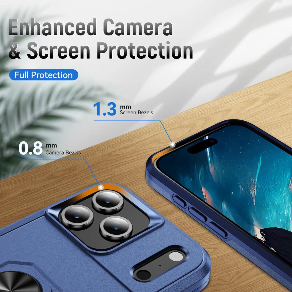 New Metal Stand Military Grade Case For For Iphone 17 Pro Max Armor Cover For For Iphone 17 Air 16 15 14 13 12 11 Pro Max Plus 16e Coque