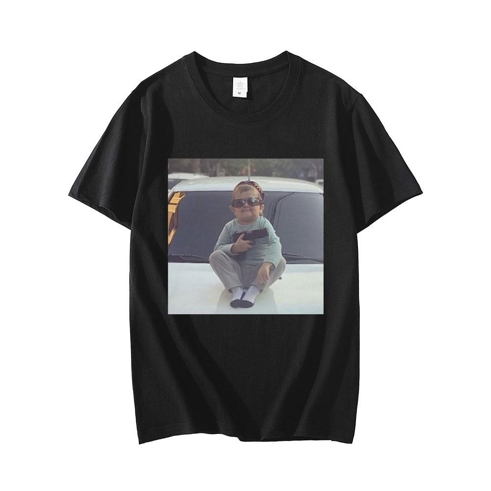 Hasbulla Fighting Meme Tshirt Mini Khabib Blogger Graphic Tshirts Unisex Women High Quality Oversized Tee Shirt Unisex Streetwear
