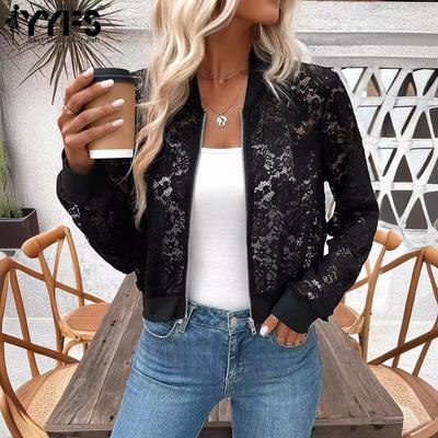 Giacche e cappotti a maniche lunghe con scollo a V, autunnali e invernali, con stampa floreale, da donna, casual