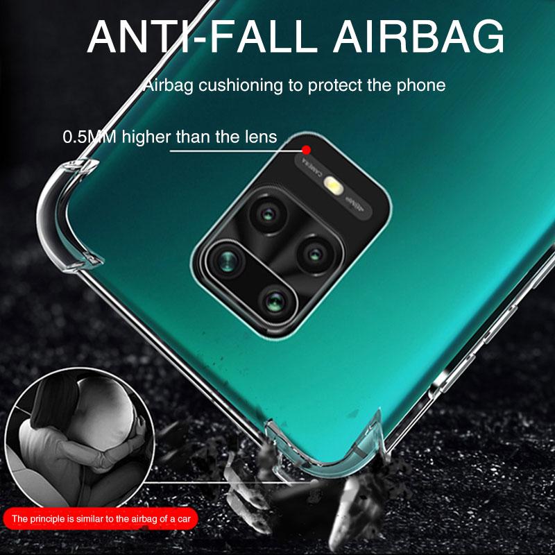 Airbag Thick Shockproof TPU Clear Case For Xiaomi Redmi Note 9 9s Note9 Pro Silicone Transparent Soft Cover Cases