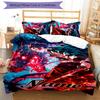 3pcs Custom Name Demon Slayer Tanjiro Bedding Set Duvet Cover Closure Includes 1 Duvet Cover & 2 Pillowcases for All Seasons Bedroom Decor