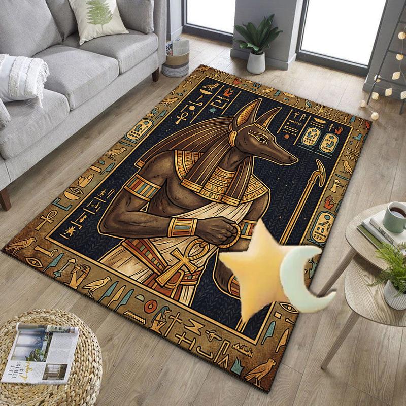 Ancient Egyptian Pharaoh Office Rug Chair Mat, Game Carpet, Suitable for Front Door, Bedroom, Living Room, Desk, Holiday Gift