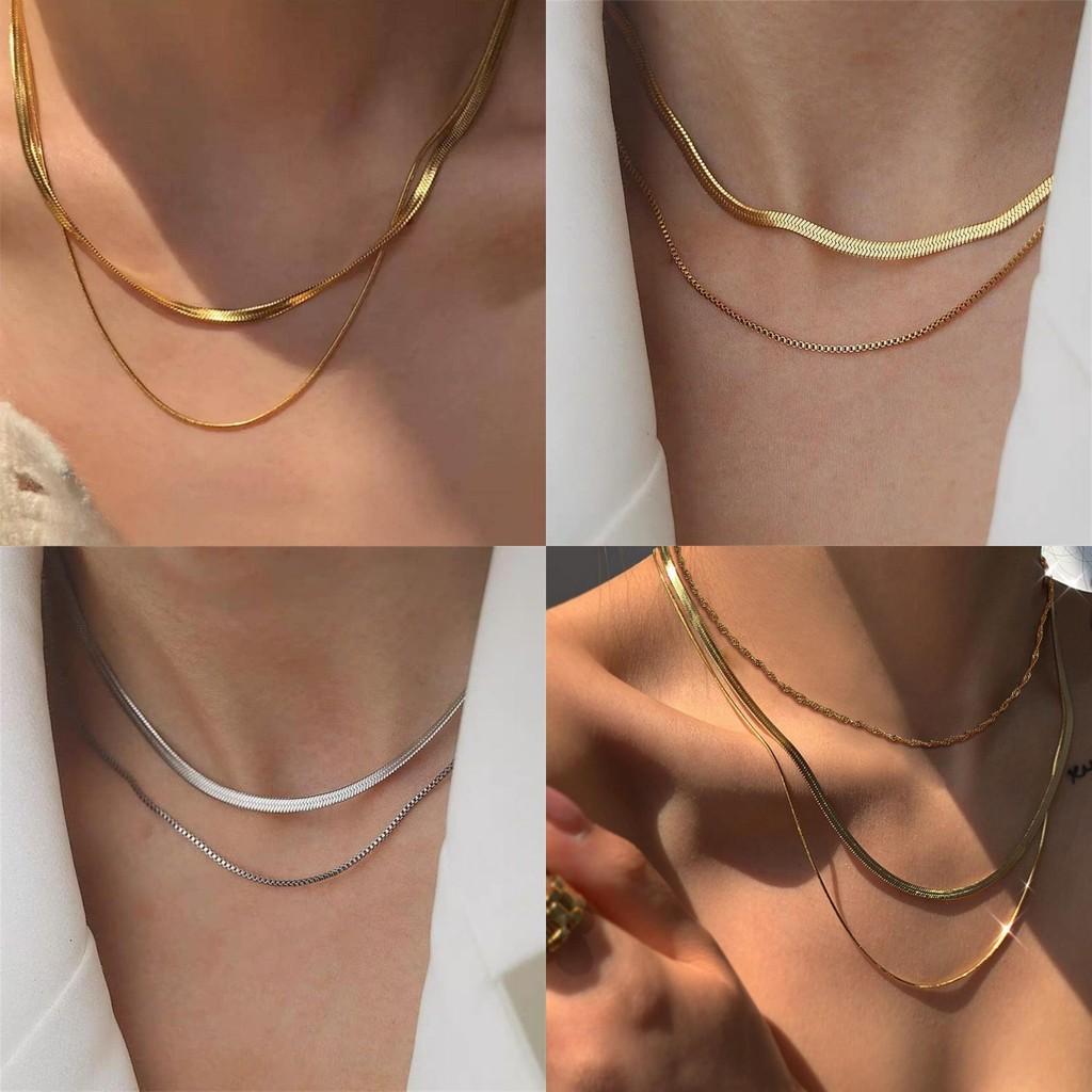 Trendy Ins Style Gold Snake Bone Chain Necklace For Women With Vintage Aesthetic And Unique Design