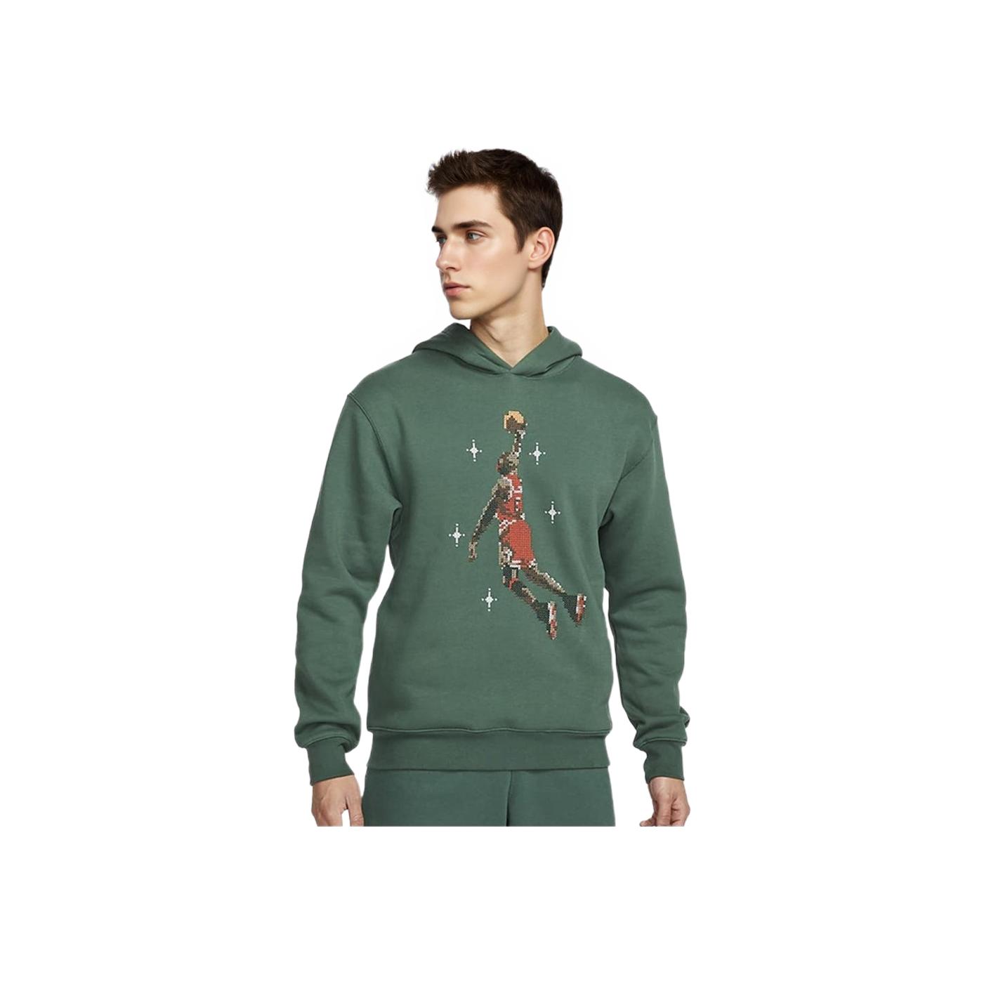 Мужская флисовая толстовка Jordan Essentials с баскетбольным принтом Jumpman, зеленая DC9714-333 XXXL