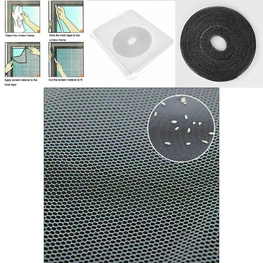 Premium Window Mesh Door Curtain With Self-adhesive Net Guard For Mosquitoes And Bugs