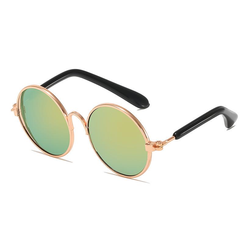 Round glasses cat sunglasses UV protection glasses trendy cool accessories metal glasses pet supplies sunglasses