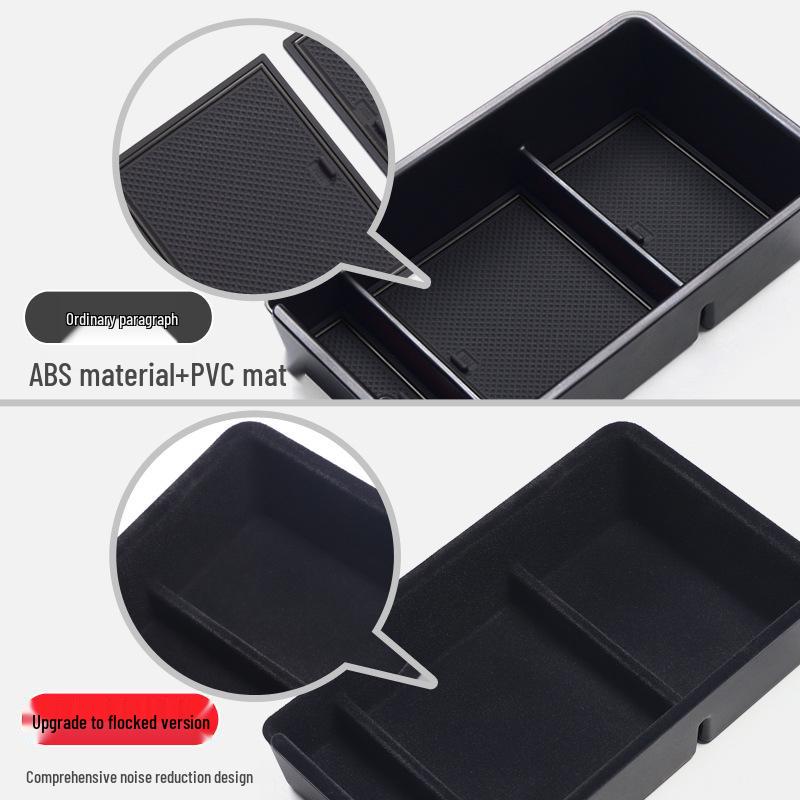 Xpeng P5 Armrest Box Organizer: Central Interior Flocking Storage Modification.