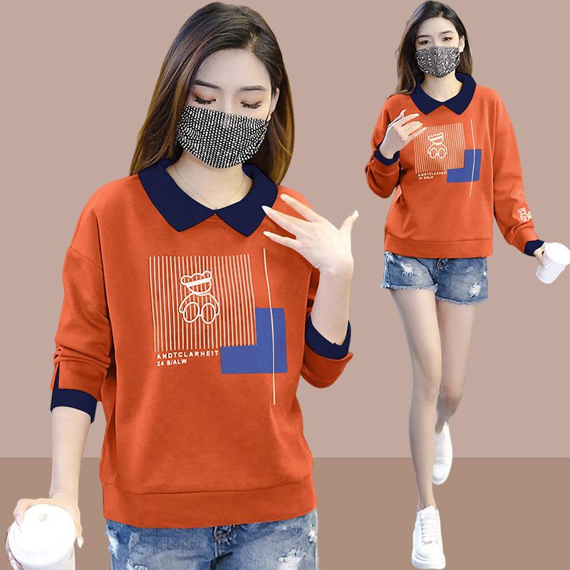 Women's Petite Lapel Polo Hoodie - 2026 Spring/Autumn Loose Fit Plus Size Fashion T-Shirt