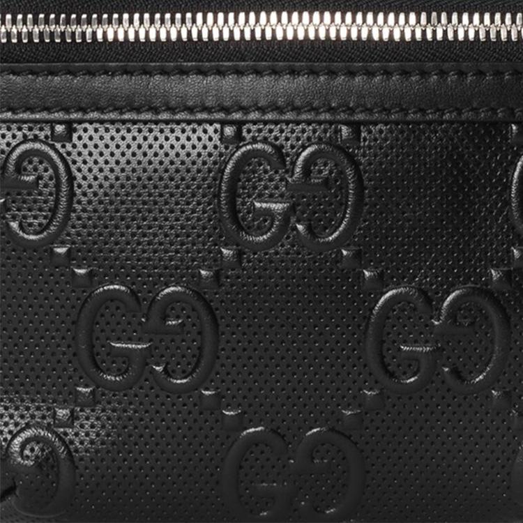 Gucci Monogram Logo Embossed Leather Shoulder Crossbody Bag Unisex bags Black 658582-1W3CN-1000