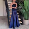 2025 New European and American Summer Sexy Tube Top Satin Sleeveless Splicing Solid Color Dress