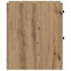 Narrow Bathroom Cabinet with Casters Artisan Oak Wood Based Material